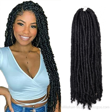 Hot Selling 18 inch Bohemian Locs Women Faux Dreadlocks Braids Goddess Faux Locs Synthetic Crochet Braiding Hair Extensions